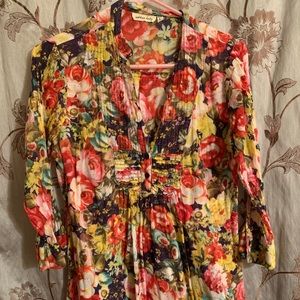 ModCloth Floral Blouse